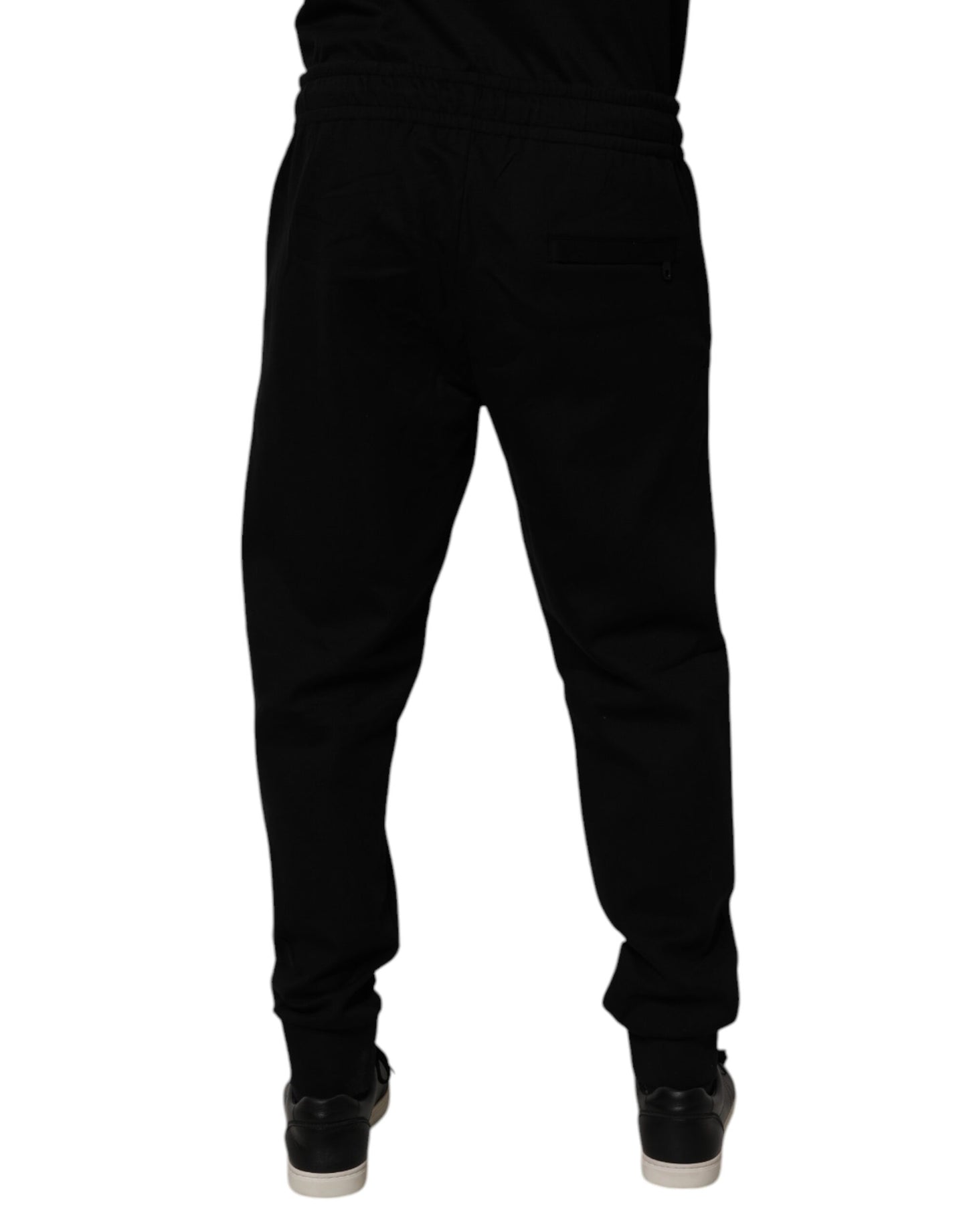 Black Cotton Blend Jogger Sweatpants Pants-Dolce & Gabbana-LabelTerrace.com