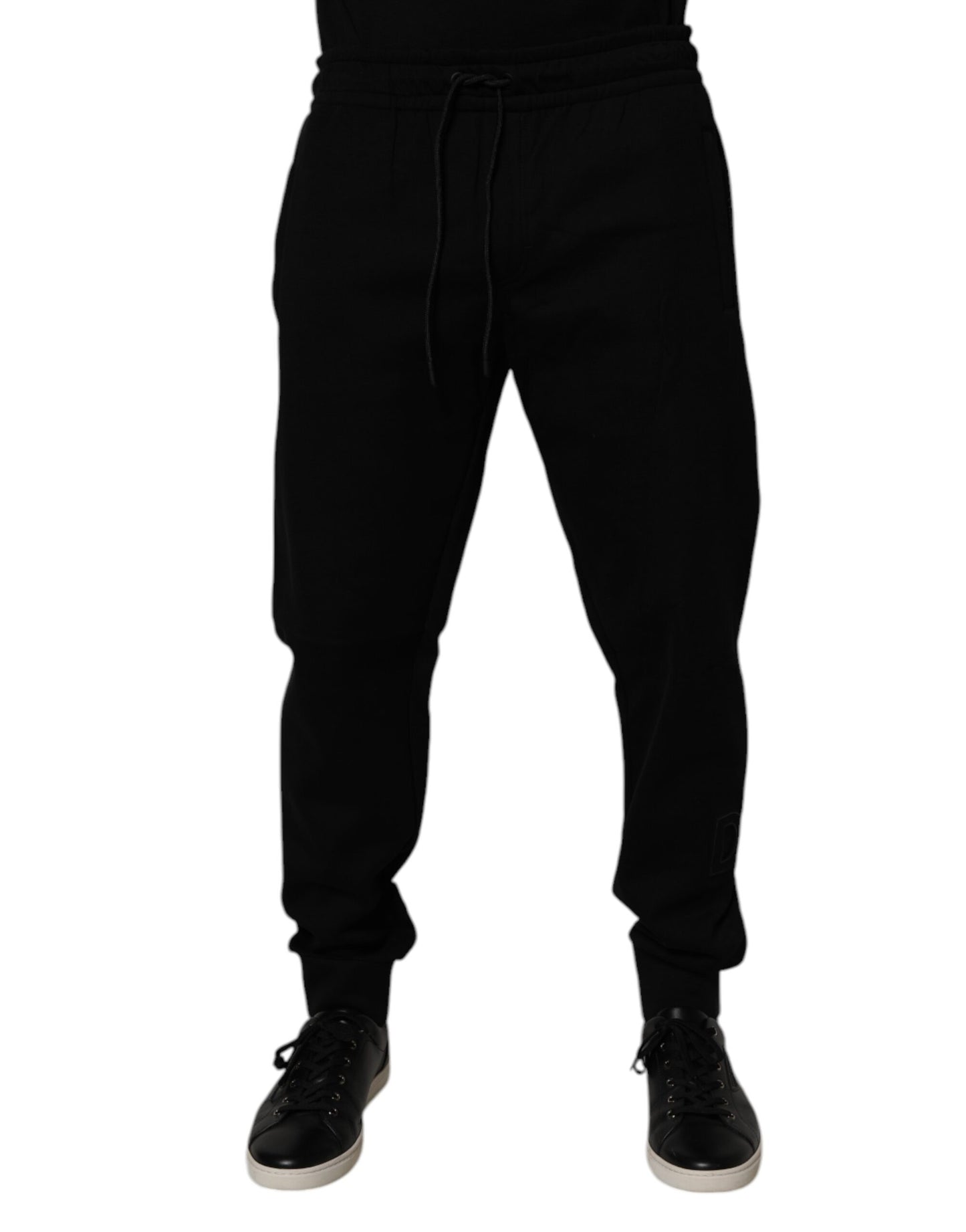 Black Cotton Blend Jogger Sweatpants Pants-Dolce & Gabbana-LabelTerrace.com