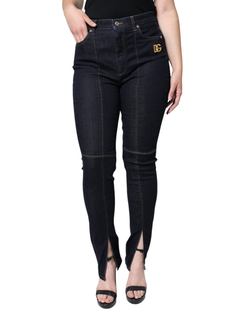 Black Cotton Blend Skinny Denim Jeans-Dolce & Gabbana-LabelTerrace.com