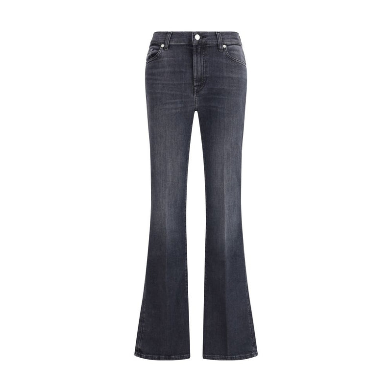 Black Cotton Bootcut Jeans