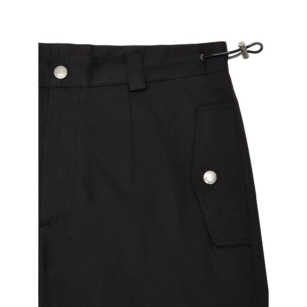 Black Cotton Cargo Pant-Dolce & Gabbana-LabelTerrace.com