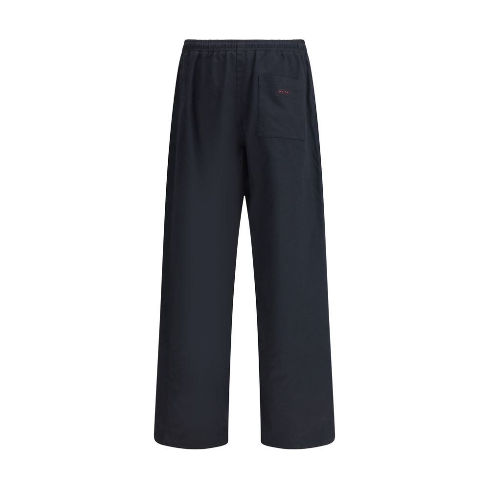 Black Cotton Casual Pants