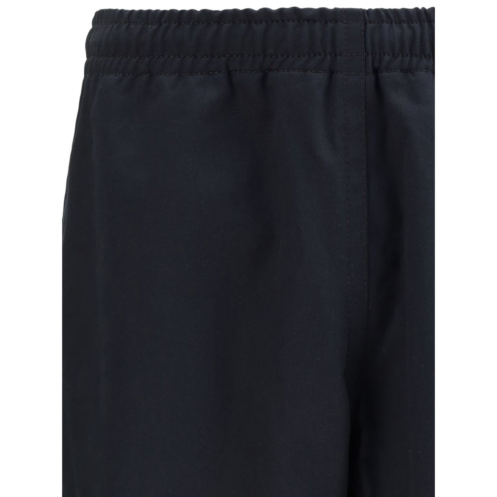 Black Cotton Casual Pants