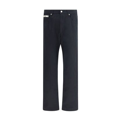 Black Cotton Casual Pants
