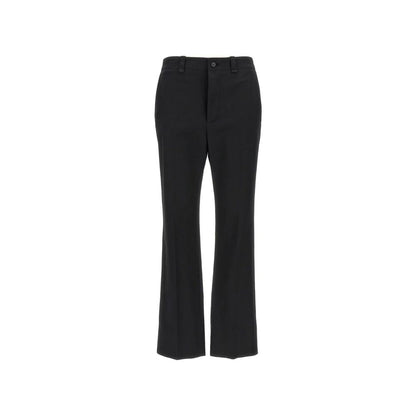 Black Cotton Casual Pants