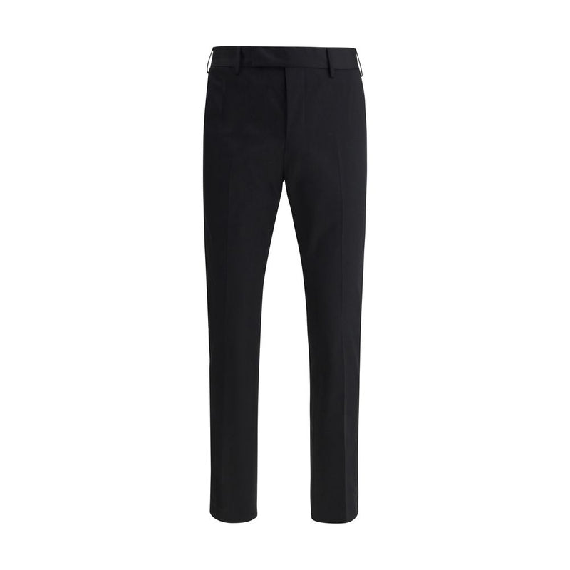 Black Cotton Casual Pants