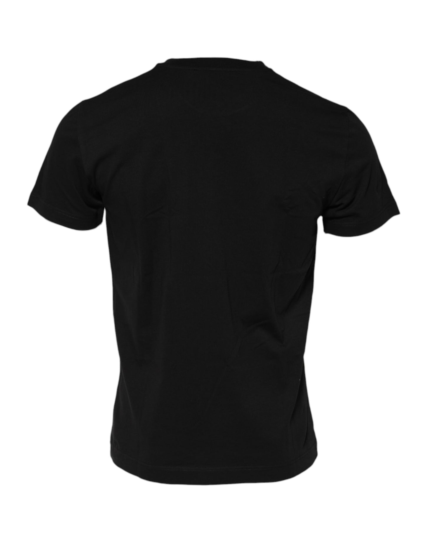 Black Cotton Crew Neck Short Sleeves T-shirt-Dolce & Gabbana-LabelTerrace.com