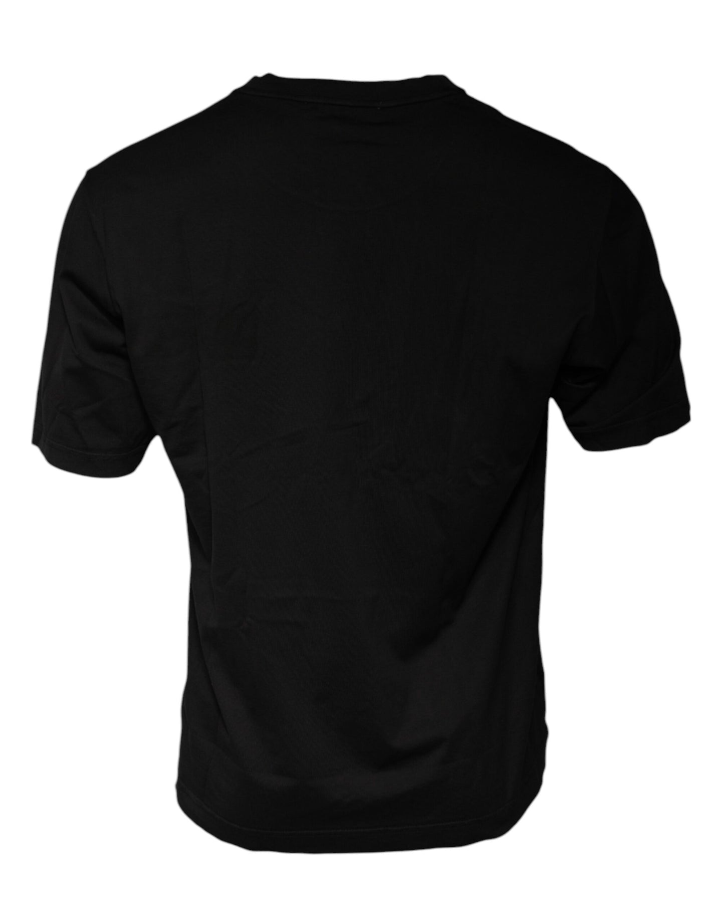 Black Cotton Crew Neck Short Sleeves T-shirt-Dolce & Gabbana-LabelTerrace.com