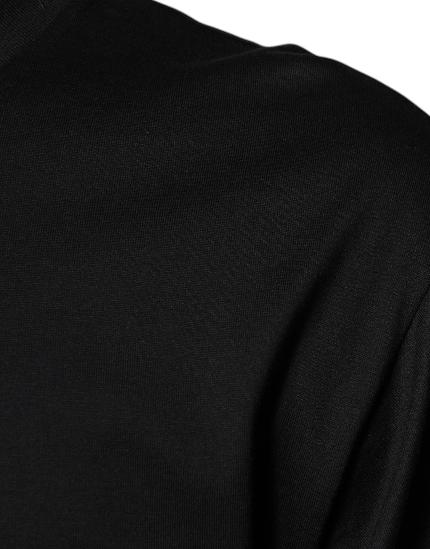 Black Cotton Crew Neck Short Sleeves T-shirt-Dolce & Gabbana-LabelTerrace.com