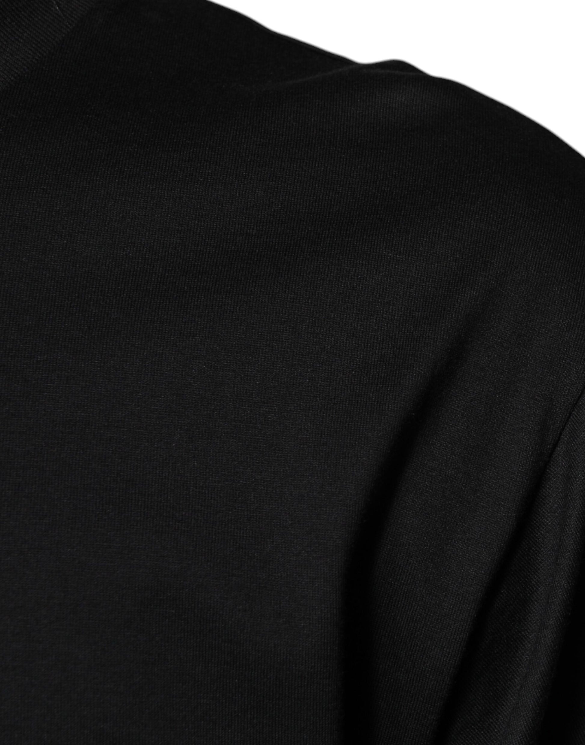 Black Cotton Crew Neck Short Sleeves T-shirt-Dolce & Gabbana-LabelTerrace.com