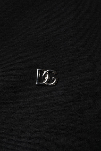 Black Cotton Crew Neck Sweatshirt Sweater