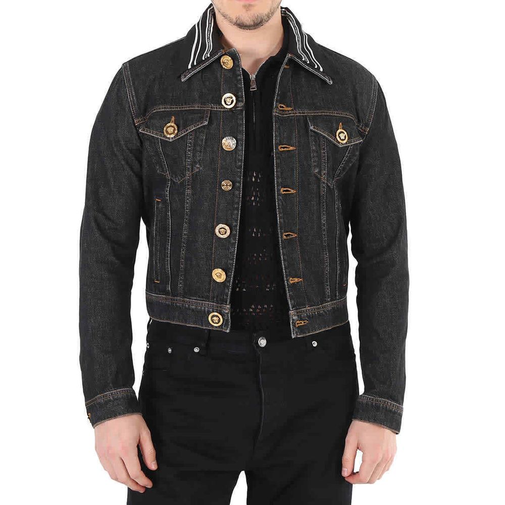 Medusa Motif Denim Jacket-Versace-LabelTerrace.com