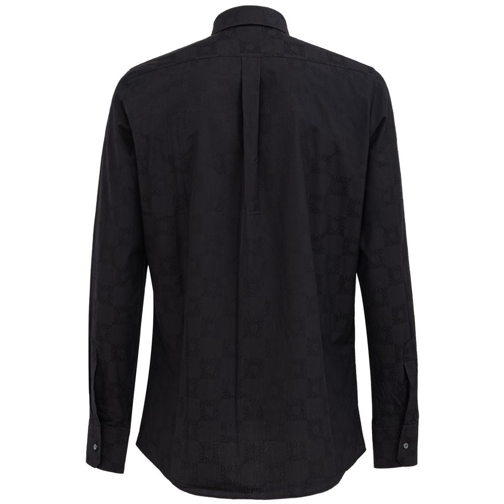 Black Cotton Shirt-Dolce & Gabbana-LabelTerrace.com