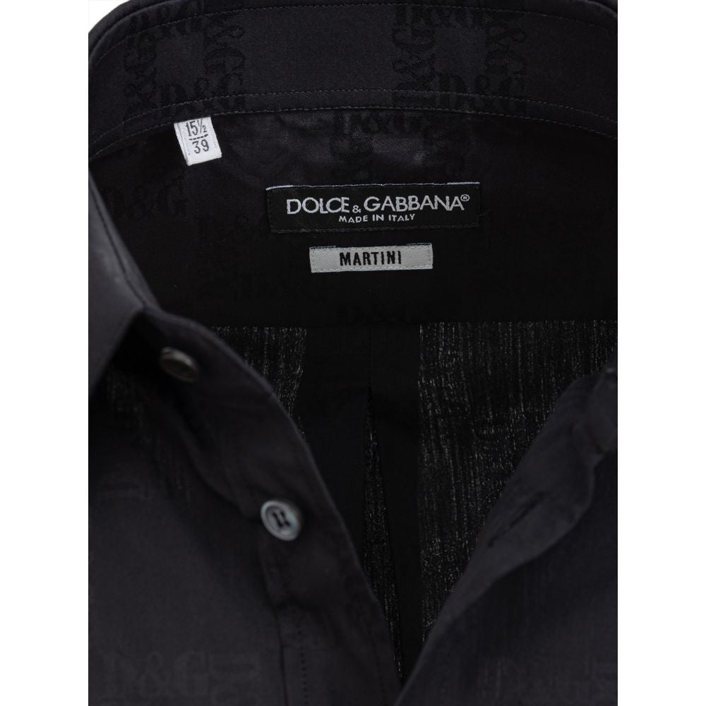 Black Cotton Shirt-Dolce & Gabbana-LabelTerrace.com