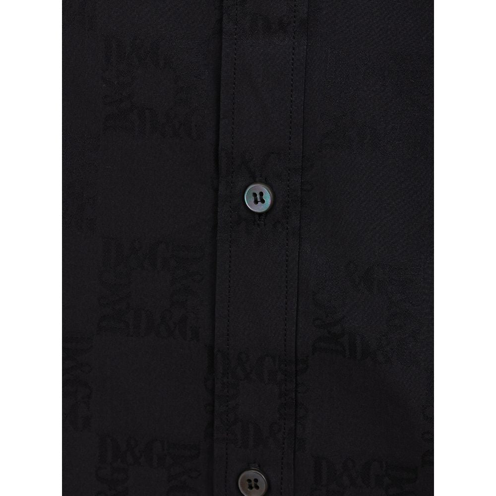 Black Cotton Shirt-Dolce & Gabbana-LabelTerrace.com