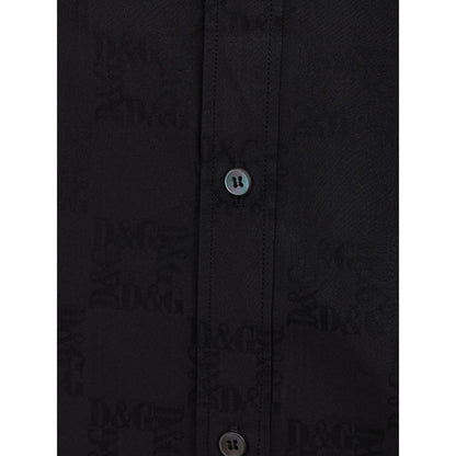 Black Cotton Shirt-Dolce & Gabbana-LabelTerrace.com