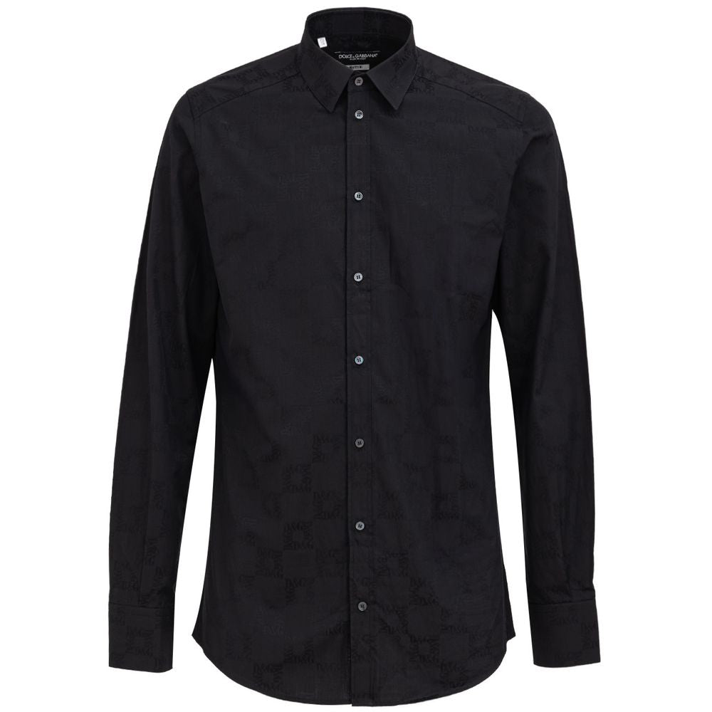 Black Cotton Shirt-Dolce & Gabbana-LabelTerrace.com