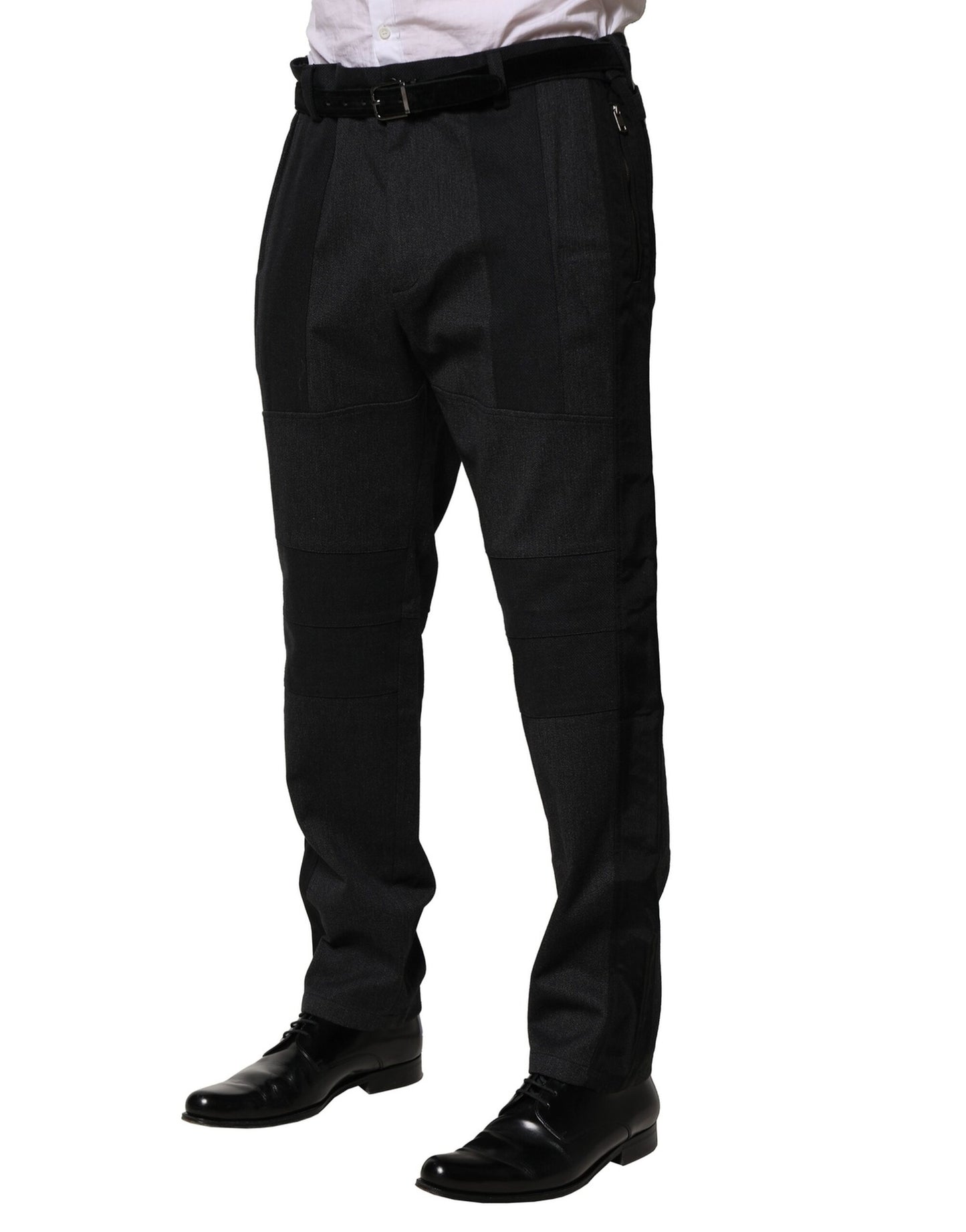 Black Cotton Dress Slim Formal Pants-Dolce & Gabbana-LabelTerrace.com