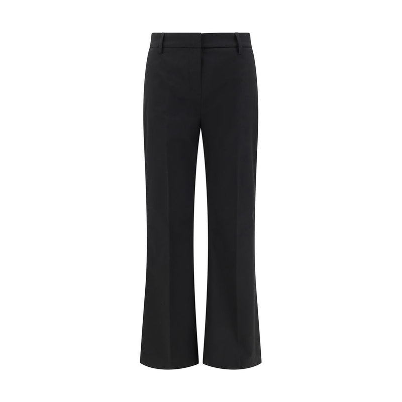 Black Cotton Flared Pants