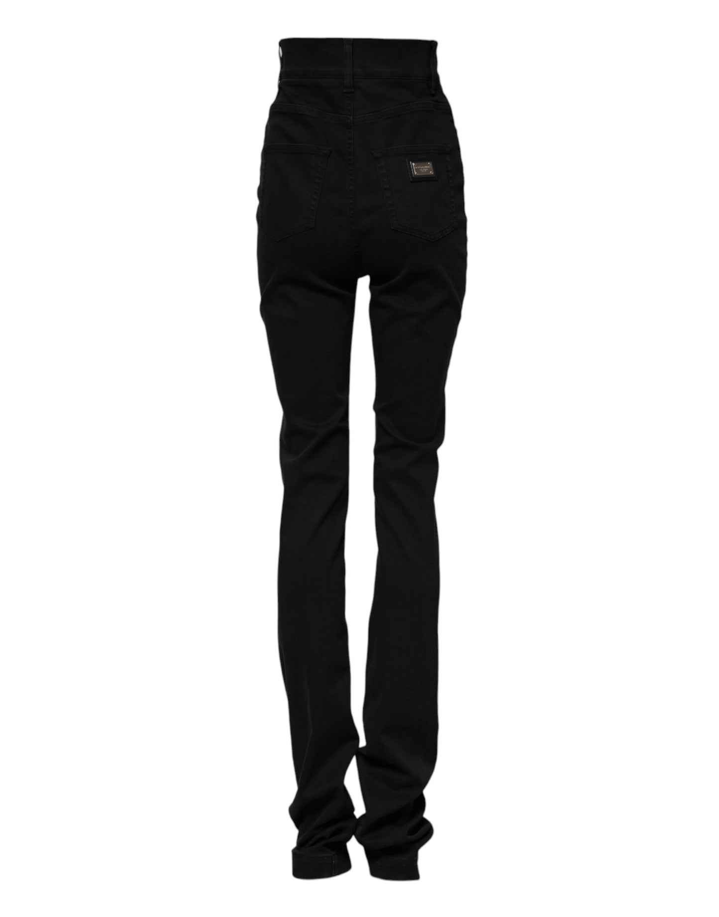 Black Cotton High Waist Skinny Denim Jeans-Dolce & Gabbana-LabelTerrace.com