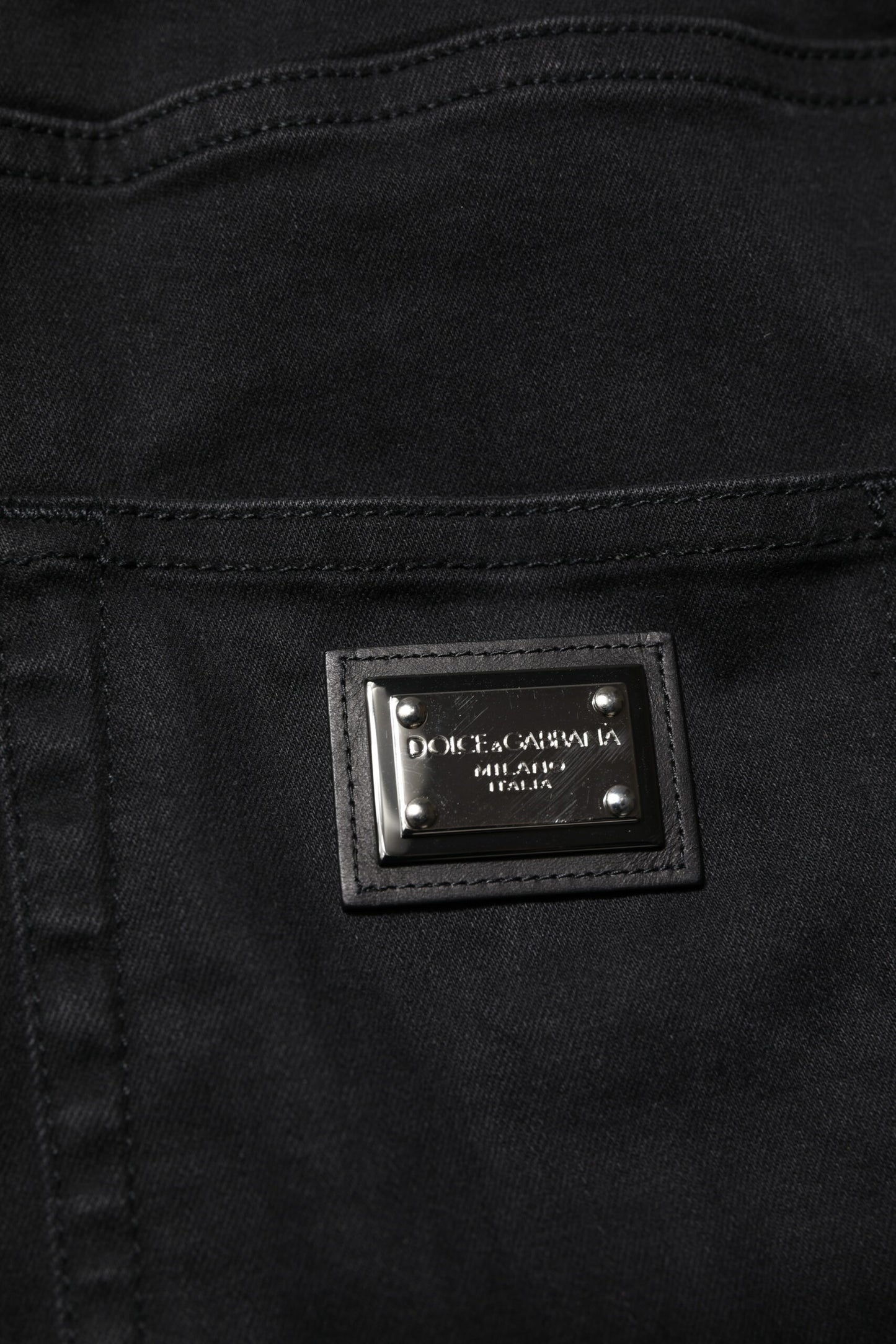 Black Cotton High Waist Skinny Denim Jeans-Dolce & Gabbana-LabelTerrace.com