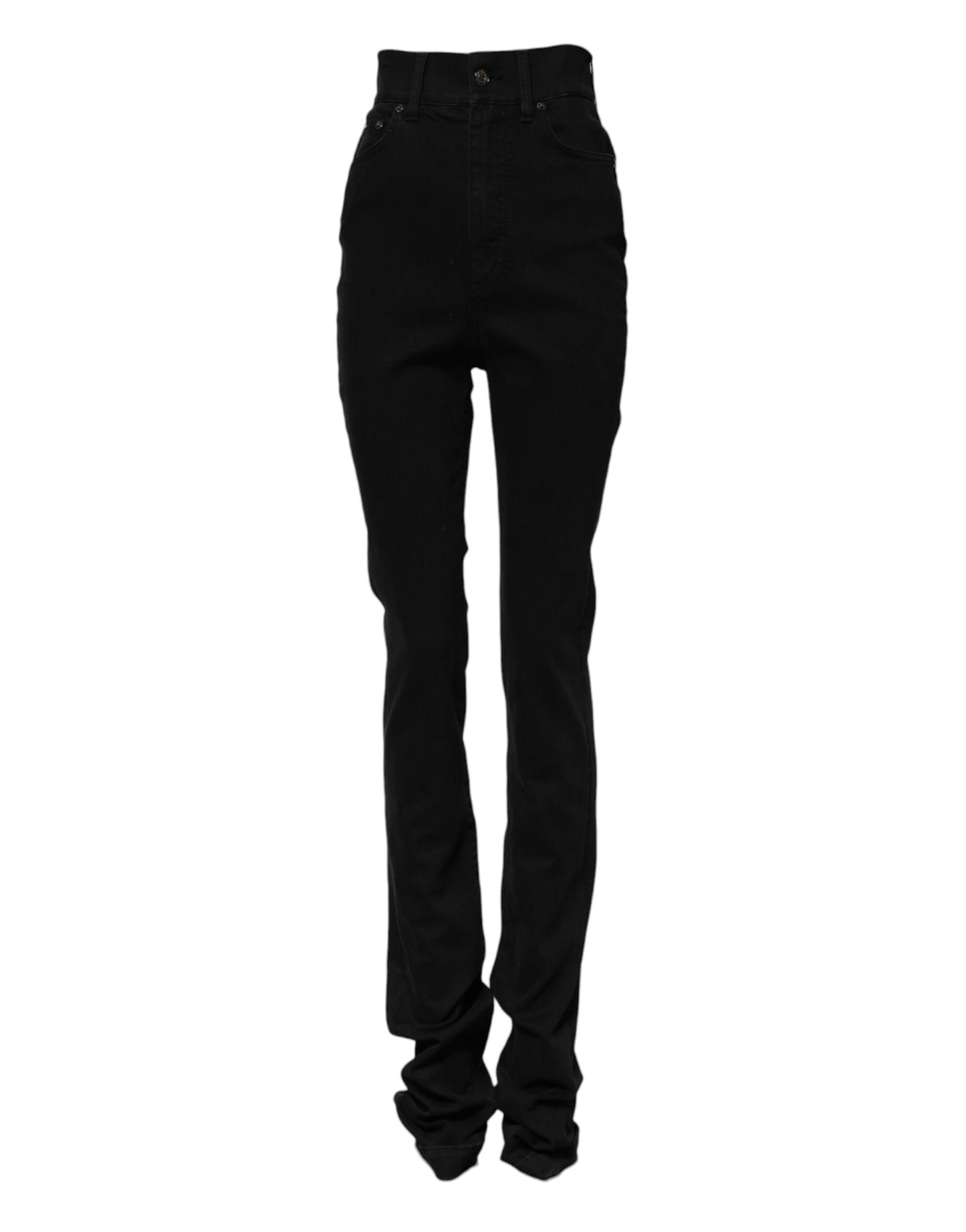 Black Cotton High Waist Skinny Denim Jeans-Dolce & Gabbana-LabelTerrace.com