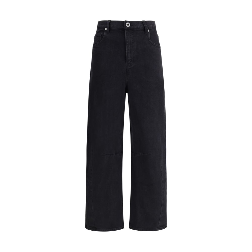 Black Cotton High-Waisted Jean