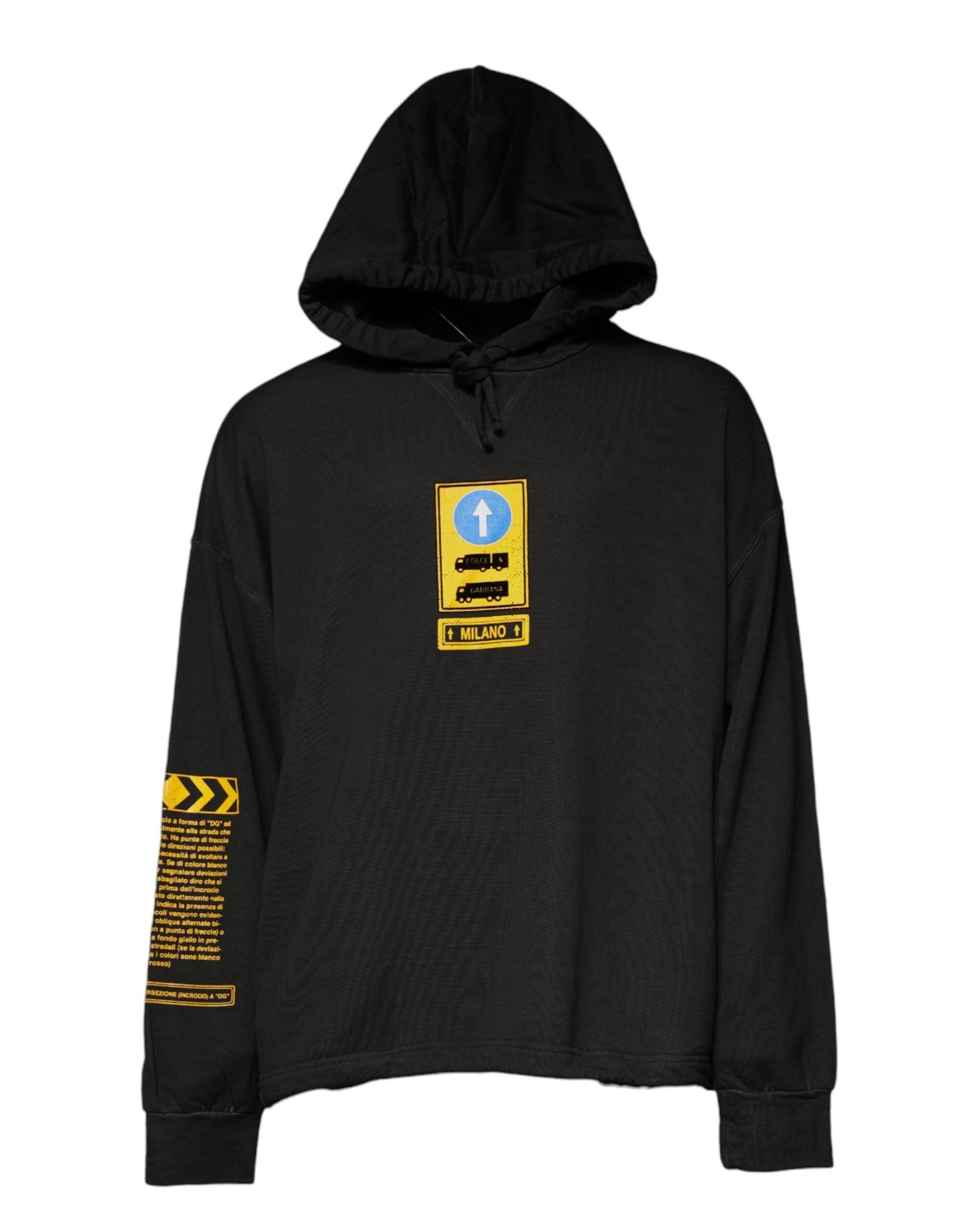 Black Cotton Hooded DG Shield Pullover Sweater-Dolce & Gabbana-LabelTerrace.com