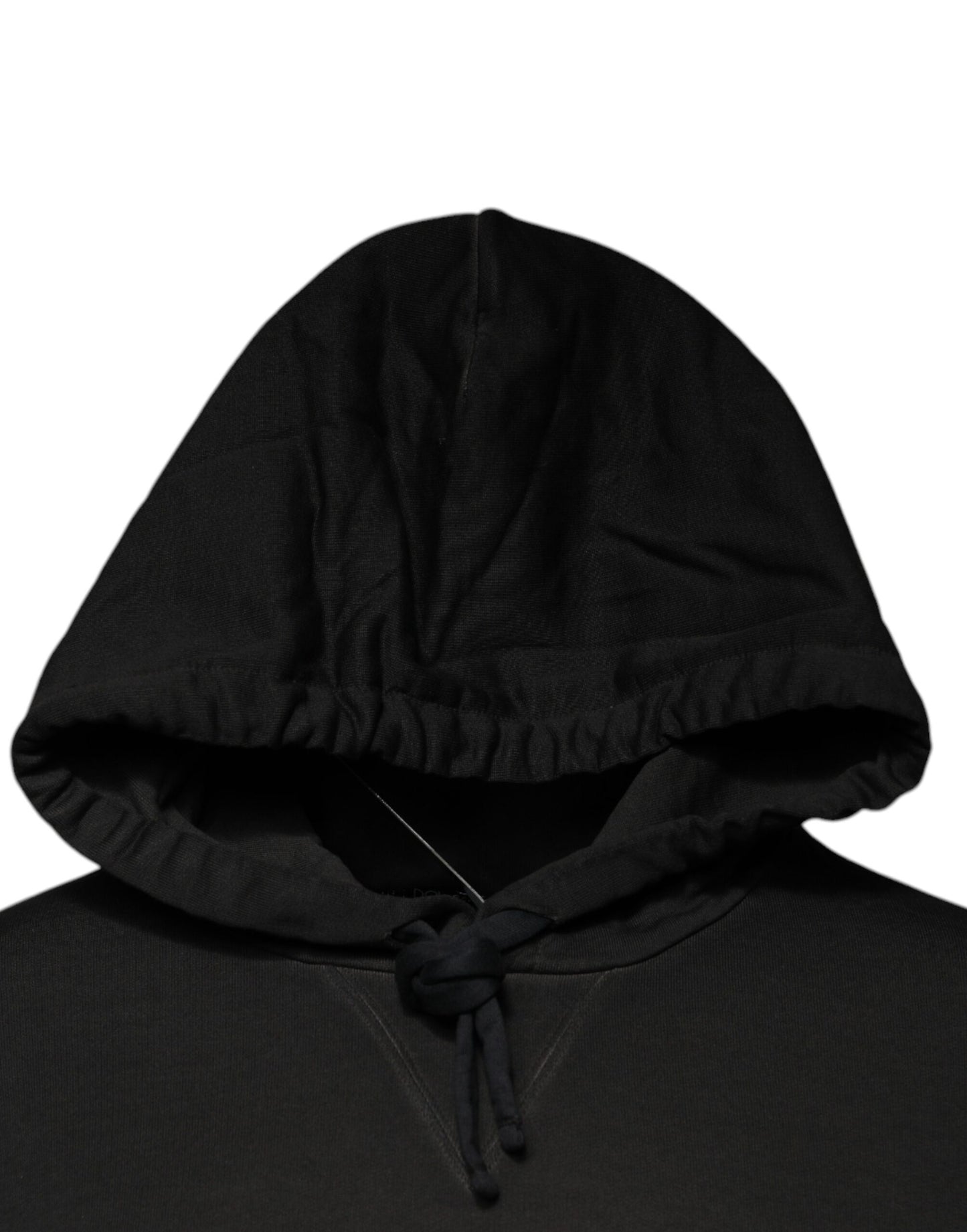 Black Cotton Hooded DG Shield Pullover Sweater-Dolce & Gabbana-LabelTerrace.com