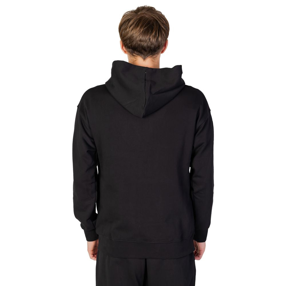 Black Cotton Hoodie-Underclub-LabelTerrace.com