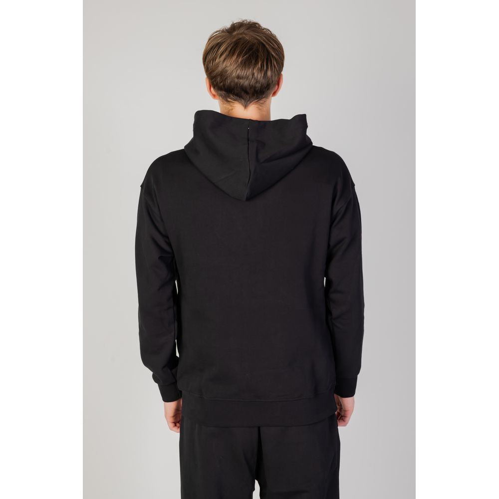 Black Cotton Hoodie-Underclub-LabelTerrace.com
