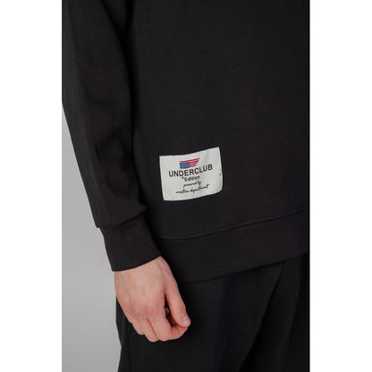 Black Cotton Hoodie-Underclub-LabelTerrace.com