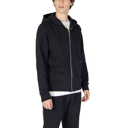 Black Cotton Hoodie-Underclub-LabelTerrace.com