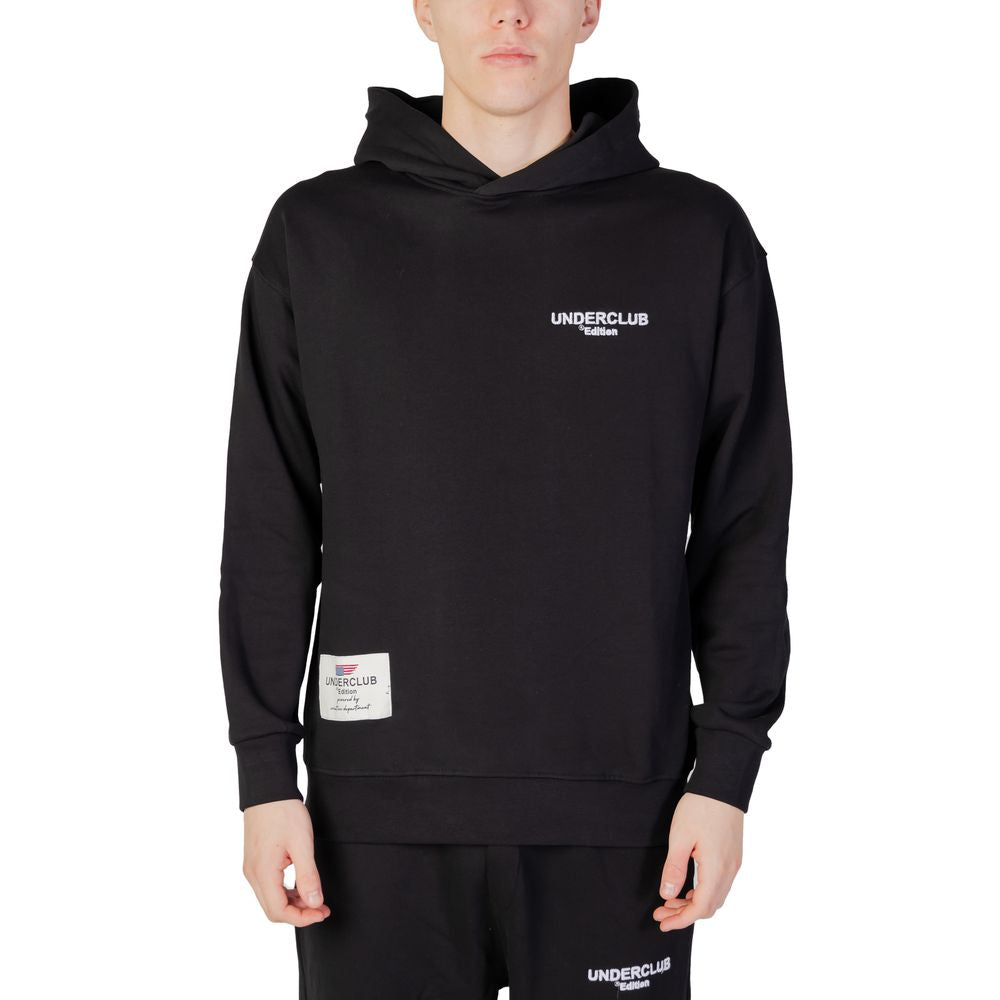 Black Cotton Hoodie-Underclub-LabelTerrace.com