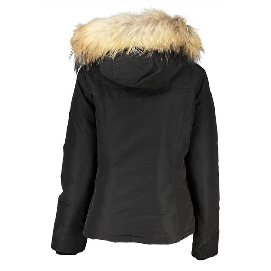 Black Cotton Jackets & Coat-Woolrich-LabelTerrace.com