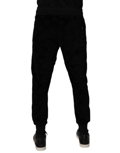 Black Cotton Jogger Men Sweatpants Pants-Dolce & Gabbana-LabelTerrace.com