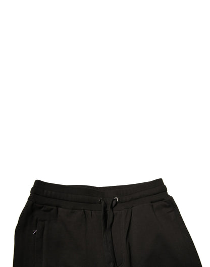 Black Cotton Jogger Men Sweatpants Pants-Dolce & Gabbana-LabelTerrace.com