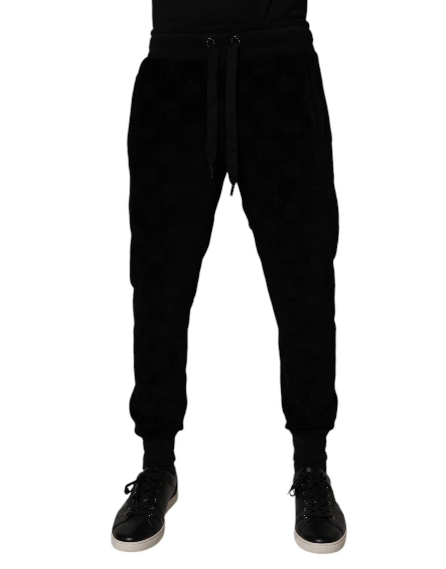 Black Cotton Jogger Men Sweatpants Pants-Dolce & Gabbana-LabelTerrace.com