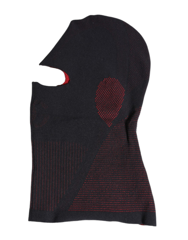 Black Cotton Knitted Ski Mask Balaclava Hat-Dolce & Gabbana-LabelTerrace.com