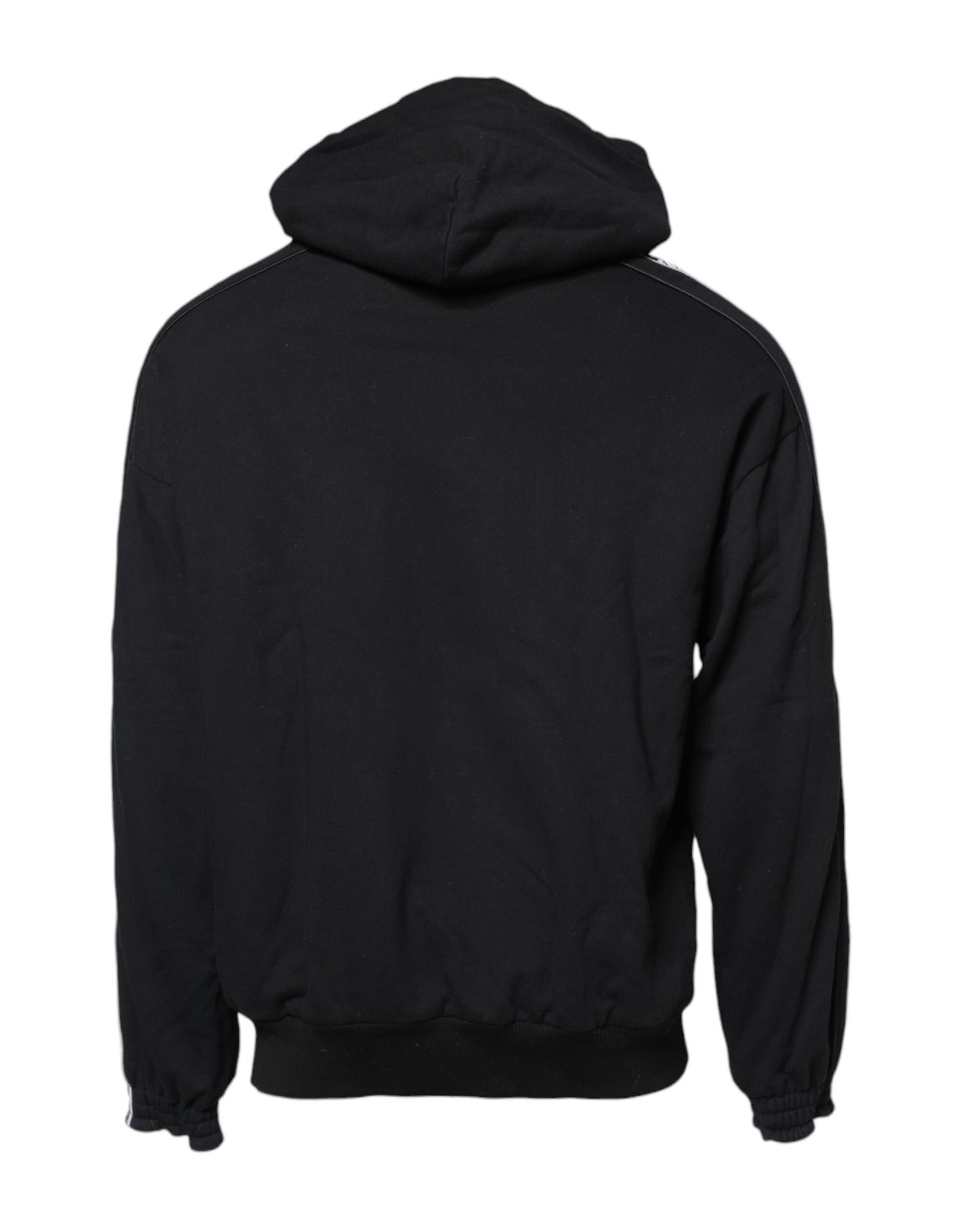 Black Cotton Logo Hooded Sweatshirt Sweater-Dolce & Gabbana-LabelTerrace.com
