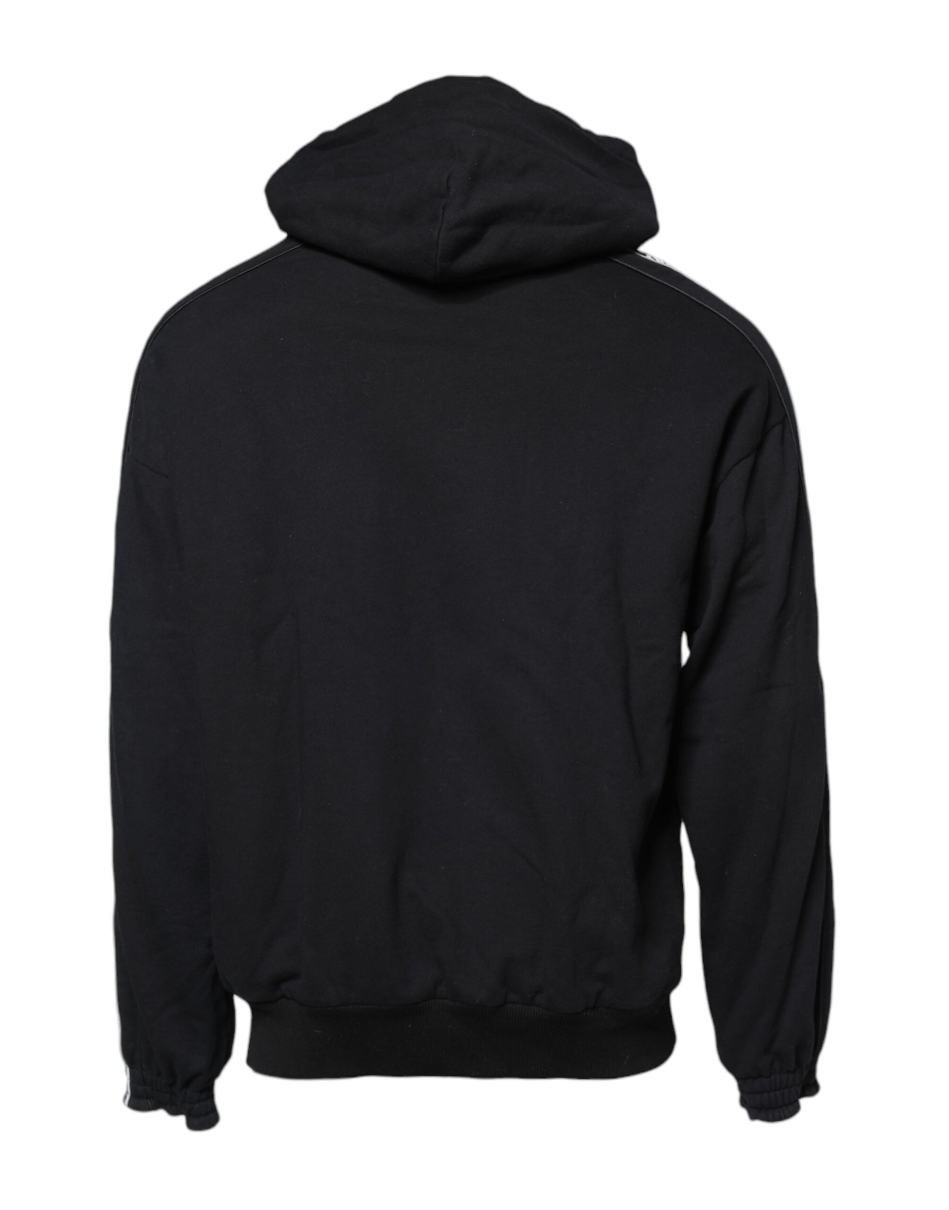 Black Cotton Logo Hooded Sweatshirt Sweater-Dolce & Gabbana-LabelTerrace.com