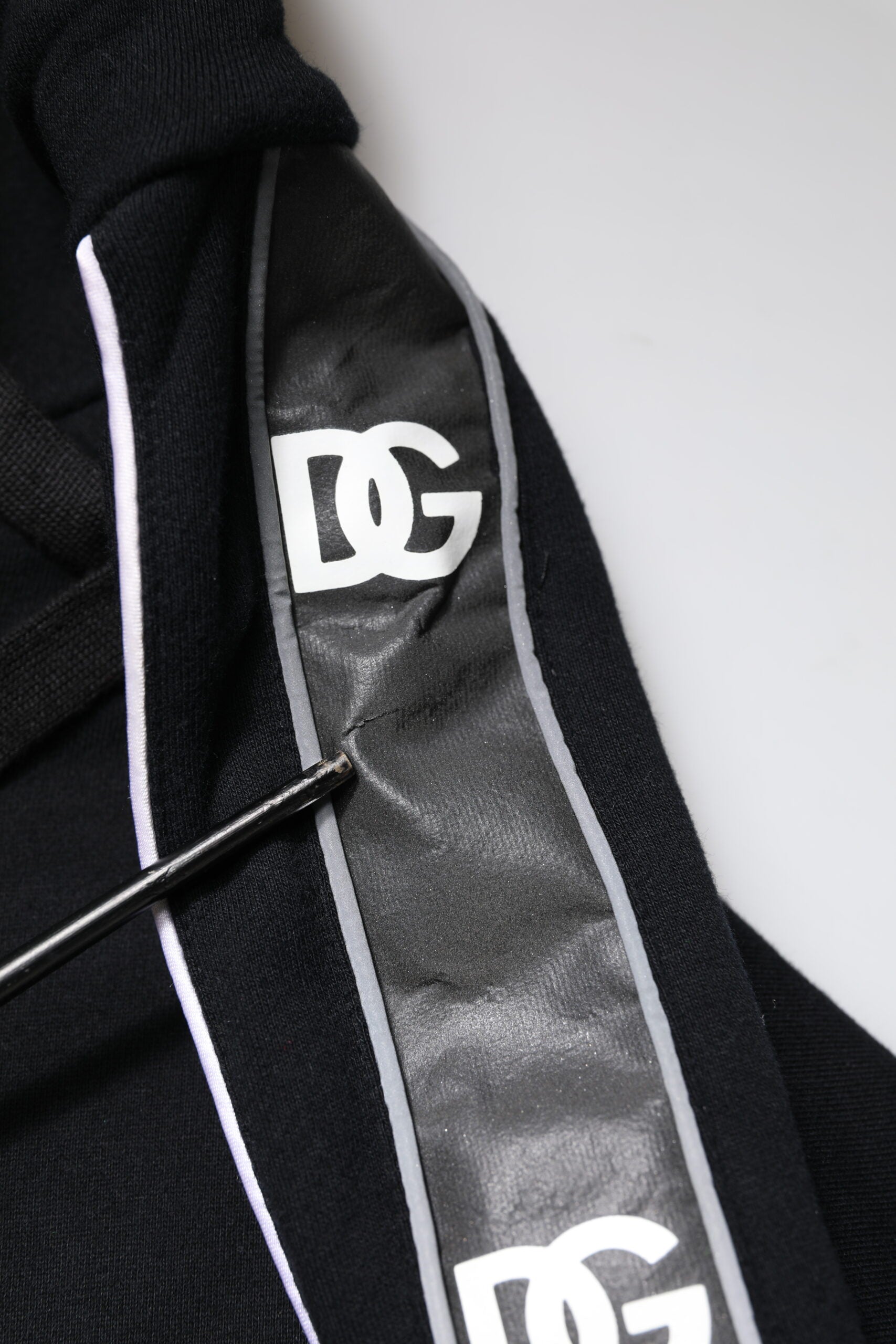 Black Cotton Logo Hooded Sweatshirt Sweater-Dolce & Gabbana-LabelTerrace.com