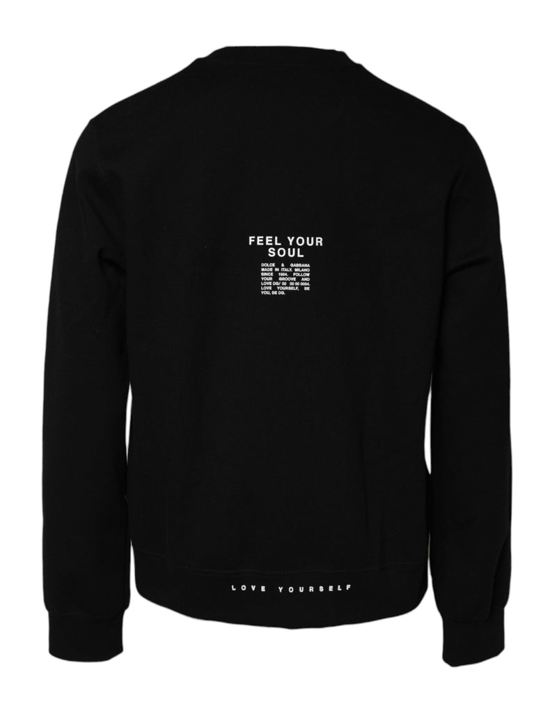 Black Cotton Logo Knitted Pullover Sweater-Dolce & Gabbana-LabelTerrace.com
