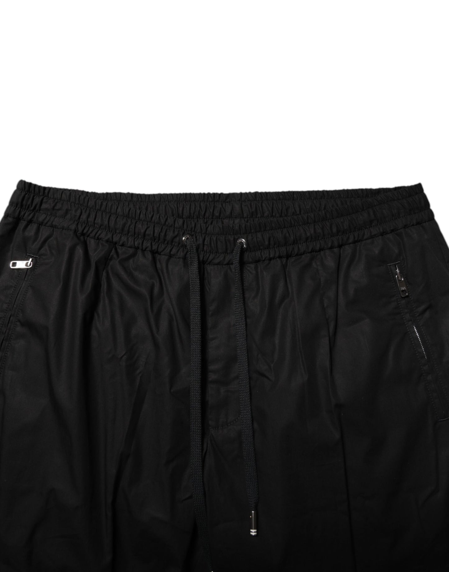 Black Cotton Logo Tape Men Jogger Pants-Dolce & Gabbana-LabelTerrace.com