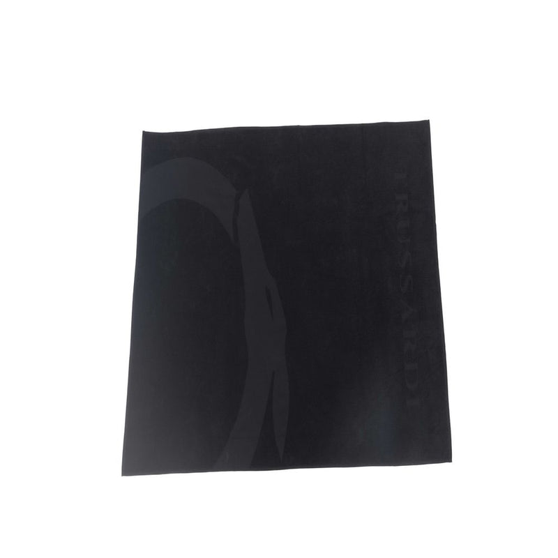Black Cotton Men Beach Towel-Trussardi Beachwear-LabelTerrace.com
