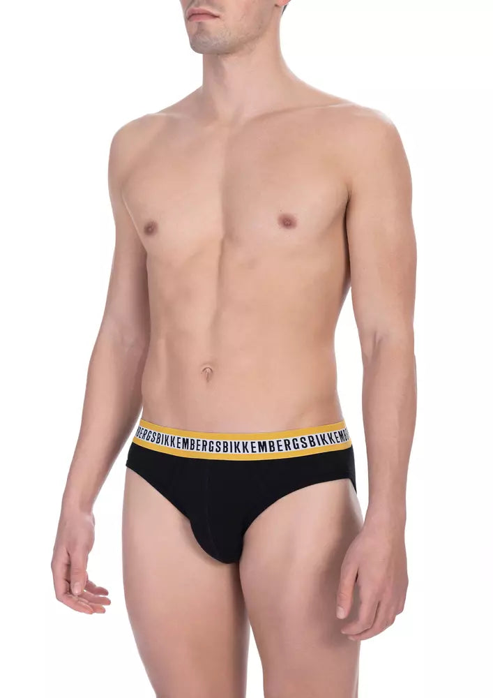 "Black Cotton Men Brief Pack"