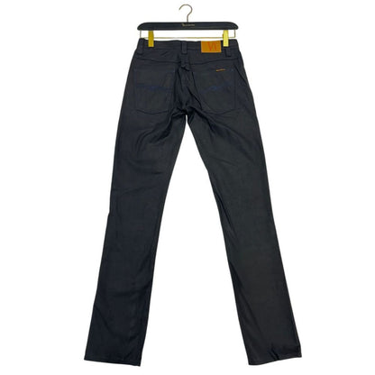 Black Cotton Men Jeans-Nudie Jeans-LabelTerrace.com