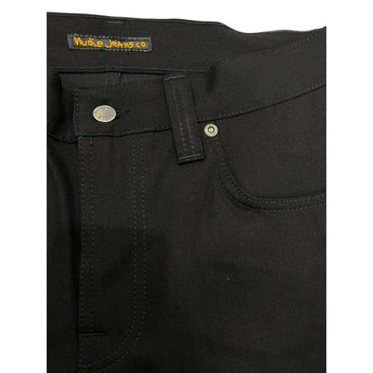 Black Cotton Men Jeans-Nudie Jeans-LabelTerrace.com