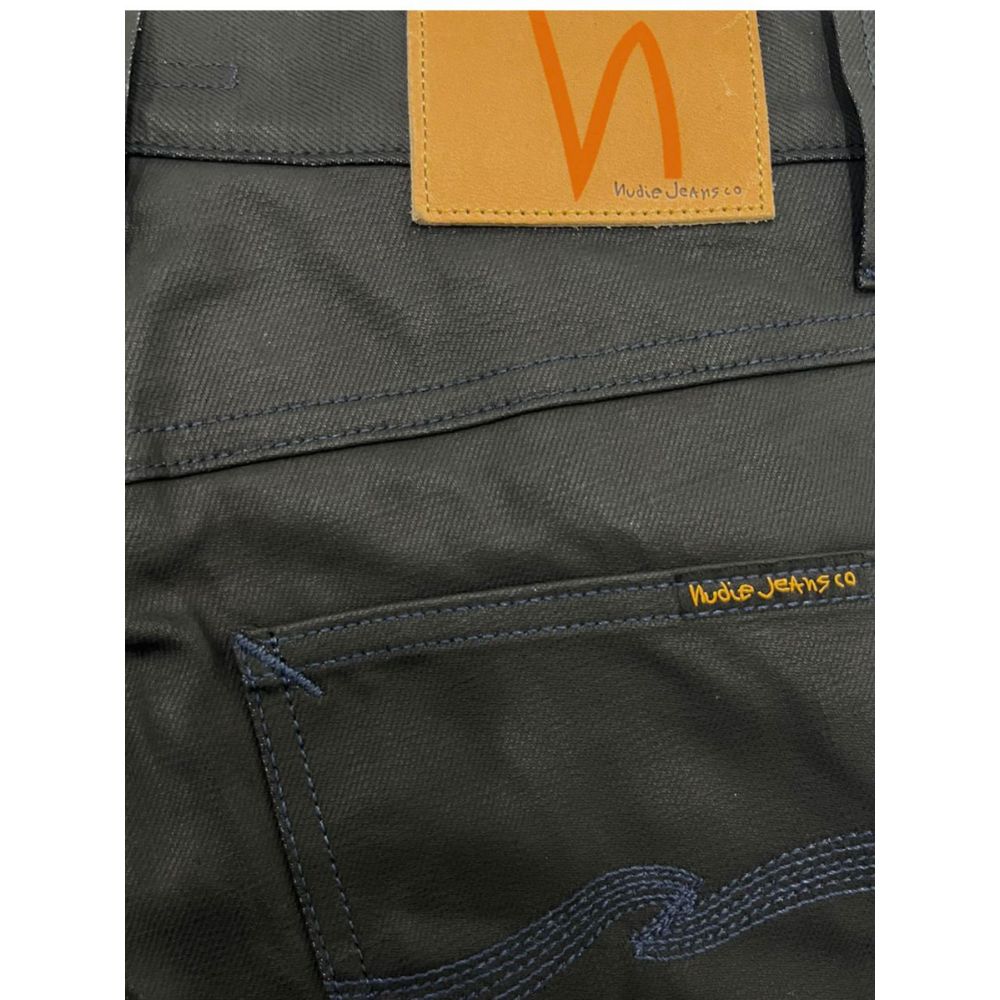 Black Cotton Men Jeans-Nudie Jeans-LabelTerrace.com