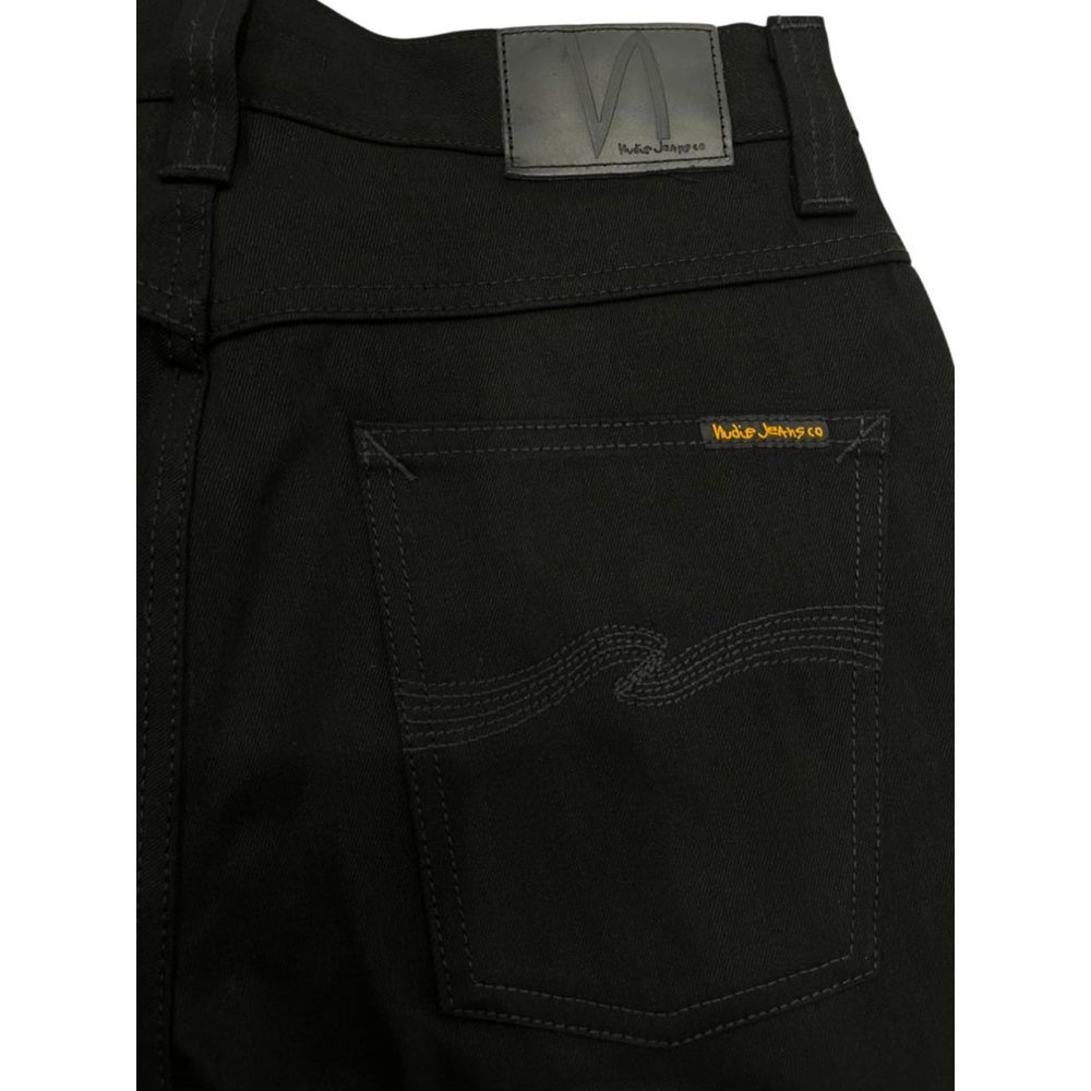 Black Cotton Men Jeans-Nudie Jeans-LabelTerrace.com